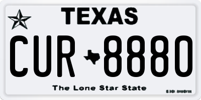 TX license plate CUR8880