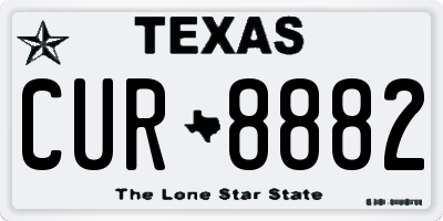 TX license plate CUR8882