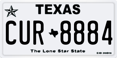 TX license plate CUR8884