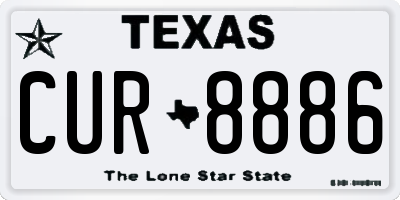 TX license plate CUR8886
