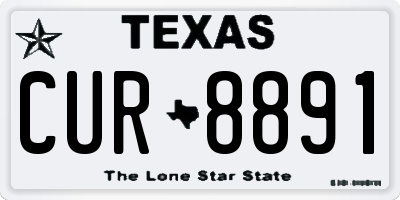TX license plate CUR8891