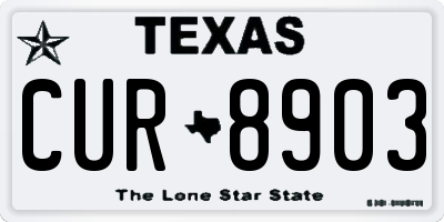 TX license plate CUR8903