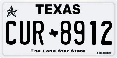 TX license plate CUR8912