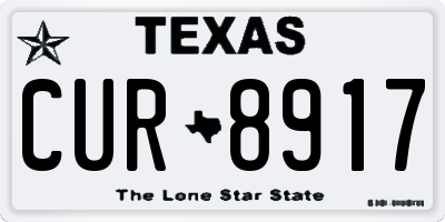 TX license plate CUR8917