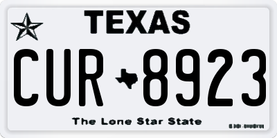 TX license plate CUR8923