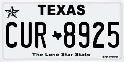 TX license plate CUR8925