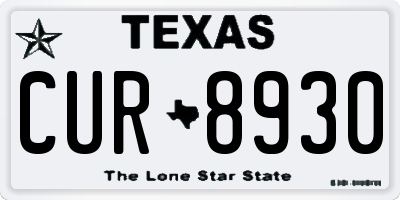 TX license plate CUR8930