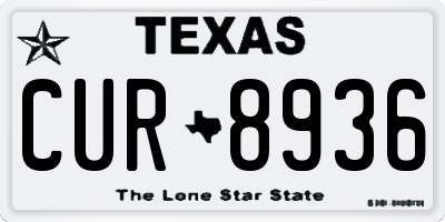TX license plate CUR8936