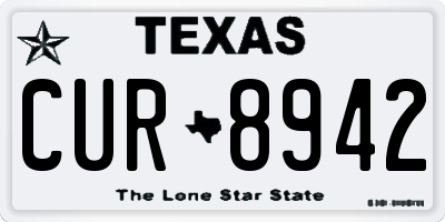 TX license plate CUR8942