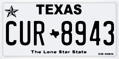 TX license plate CUR8943
