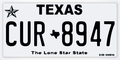 TX license plate CUR8947