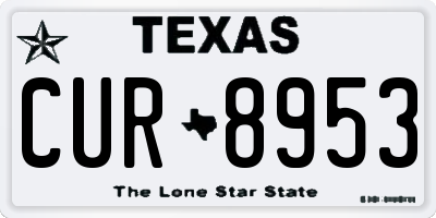 TX license plate CUR8953
