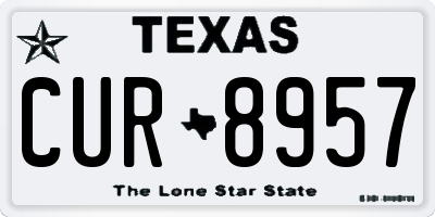 TX license plate CUR8957