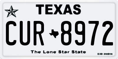 TX license plate CUR8972