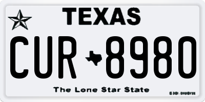 TX license plate CUR8980
