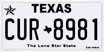 TX license plate CUR8981