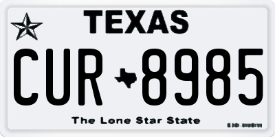 TX license plate CUR8985