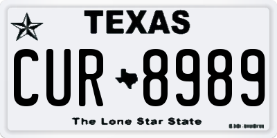 TX license plate CUR8989
