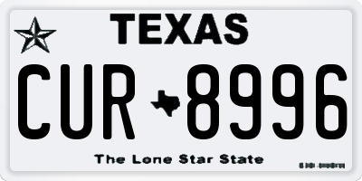 TX license plate CUR8996
