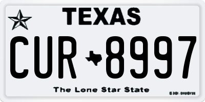 TX license plate CUR8997