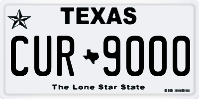 TX license plate CUR9000