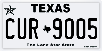 TX license plate CUR9005
