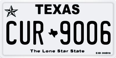 TX license plate CUR9006