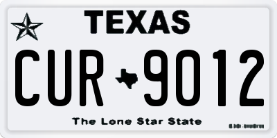 TX license plate CUR9012