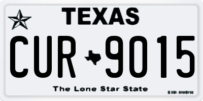 TX license plate CUR9015