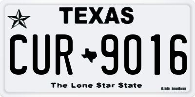 TX license plate CUR9016
