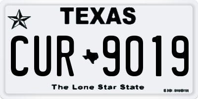 TX license plate CUR9019