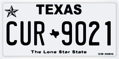 TX license plate CUR9021