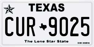 TX license plate CUR9025