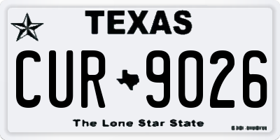 TX license plate CUR9026