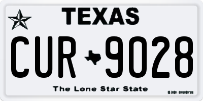 TX license plate CUR9028