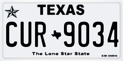 TX license plate CUR9034