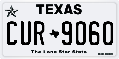 TX license plate CUR9060