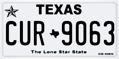 TX license plate CUR9063