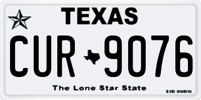 TX license plate CUR9076