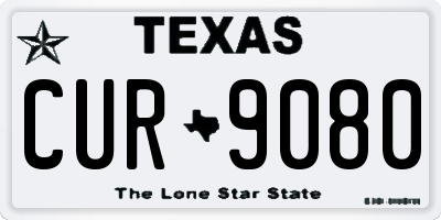 TX license plate CUR9080