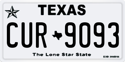 TX license plate CUR9093