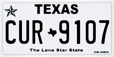 TX license plate CUR9107