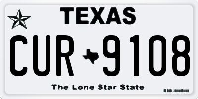 TX license plate CUR9108