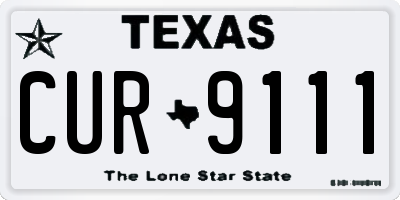 TX license plate CUR9111