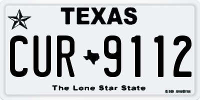 TX license plate CUR9112