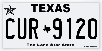 TX license plate CUR9120