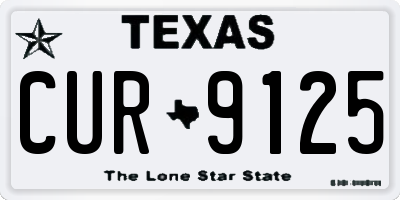 TX license plate CUR9125