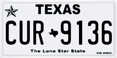 TX license plate CUR9136