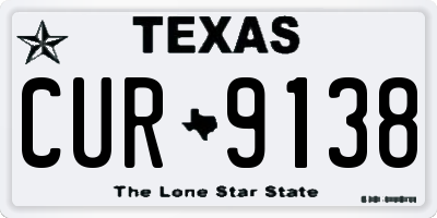 TX license plate CUR9138
