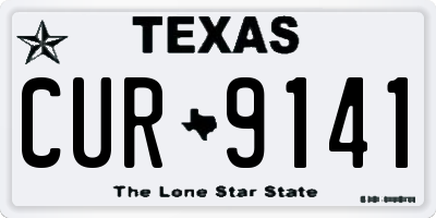 TX license plate CUR9141